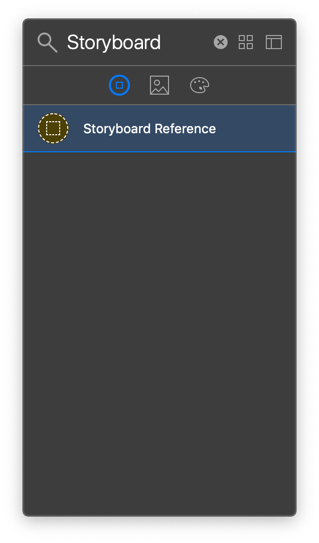Objects LibraryでStoryboardReferenceを選択する画像