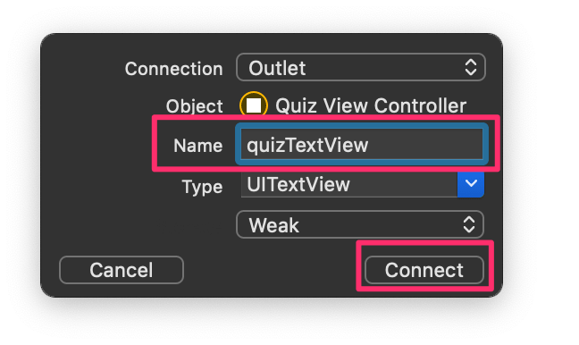 TextViewをコードに紐づける画像