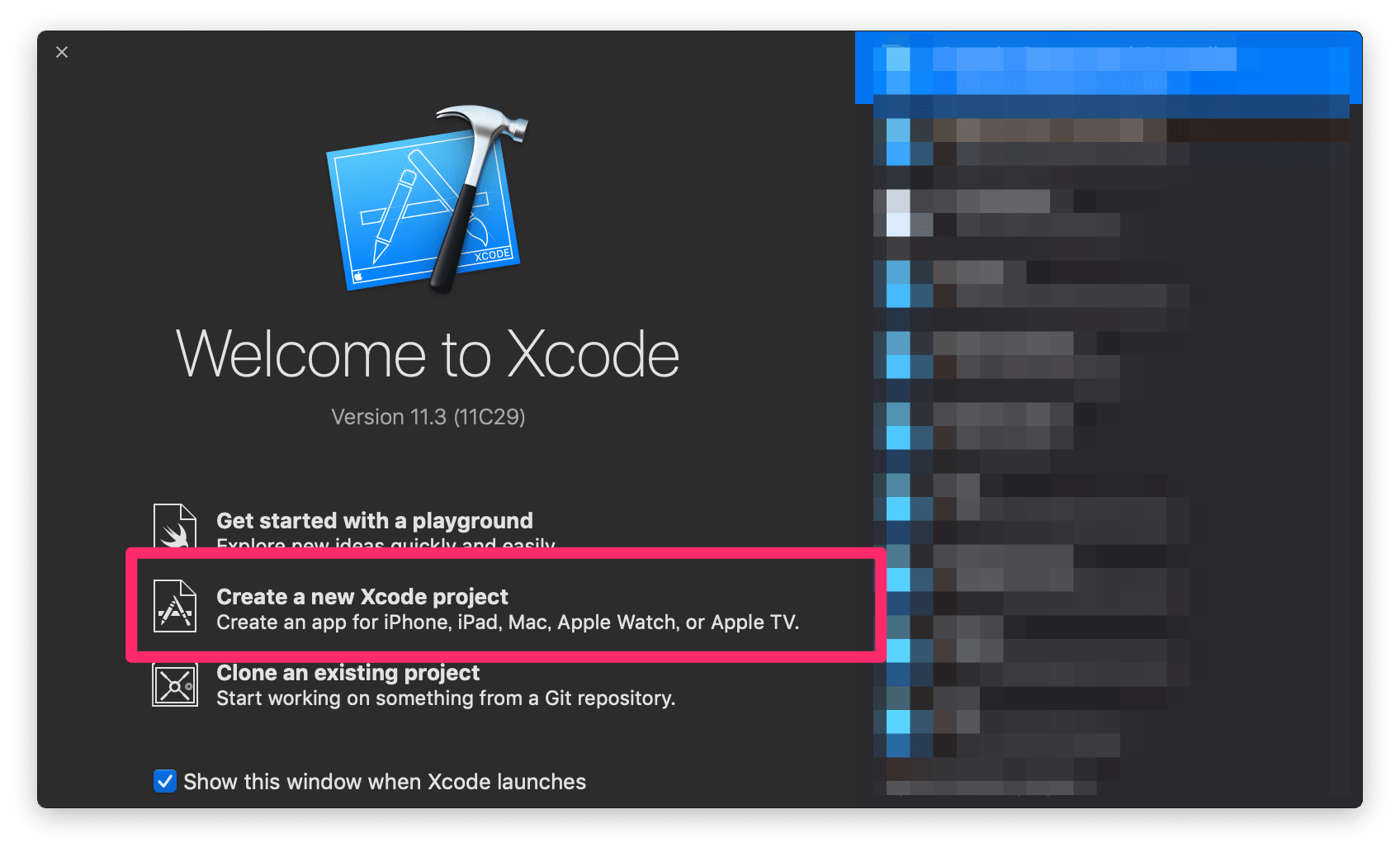 Create a new Xcode project